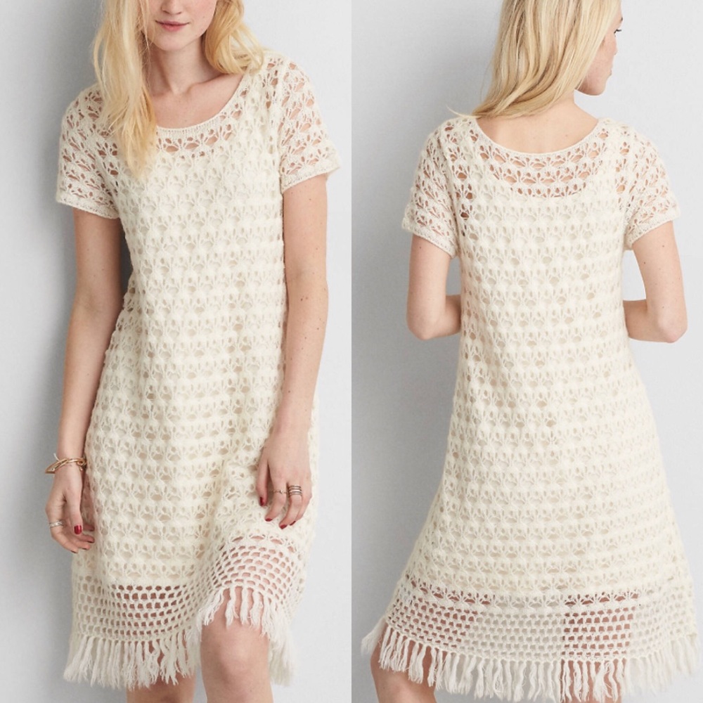 NWT American Eagle fringe sweater dress