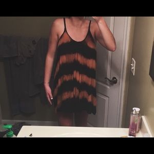 Orange and black tie dye dress