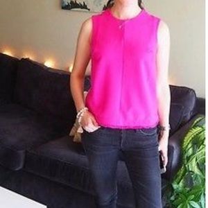 Victoria Beckham fuchsia pink shell tank top