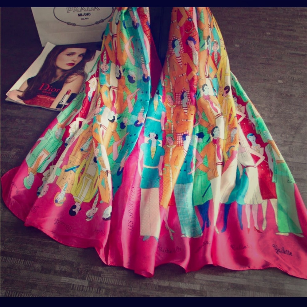 Luxury brand scarf colorful Les Sportives