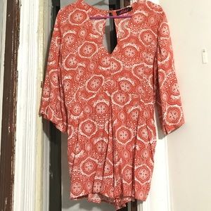 V-Neck Paisley Print Romper