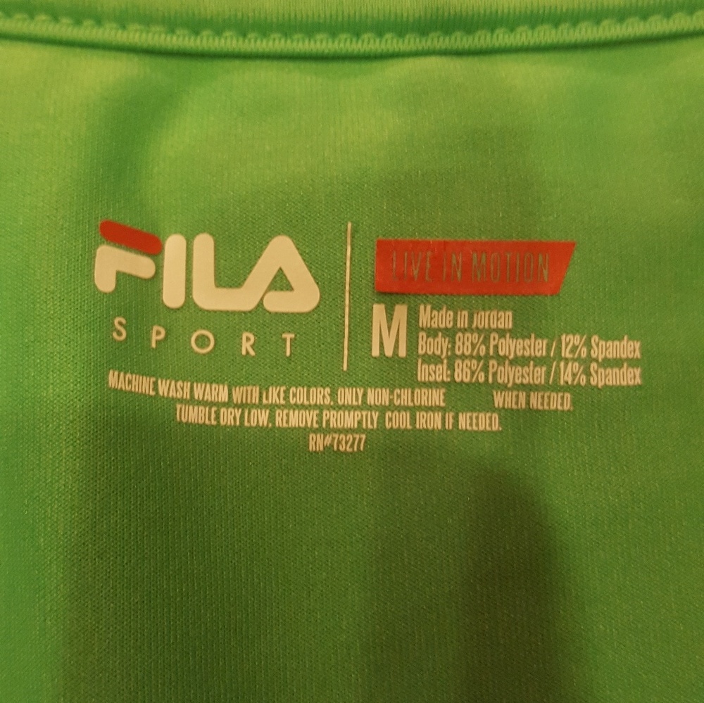 Lime green Fila dry fit tee