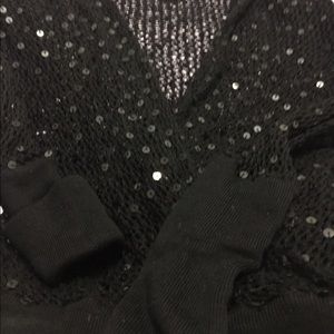 Black sequence fishnet top