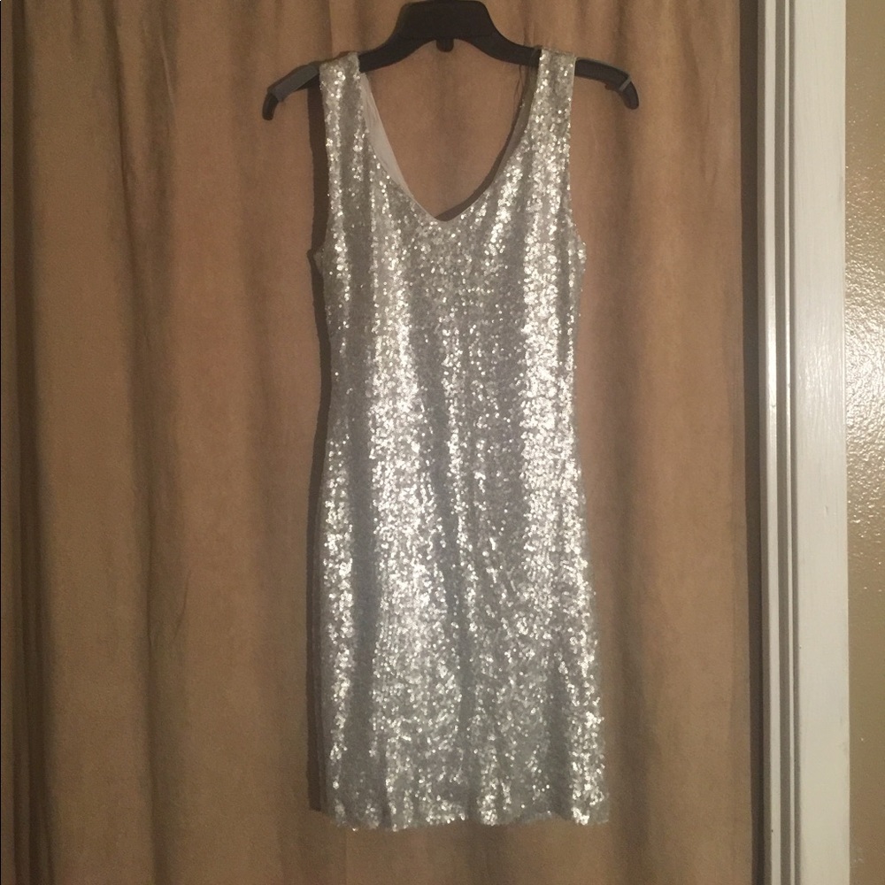 Silver Sequined Dress by Crystal Doll NWOT