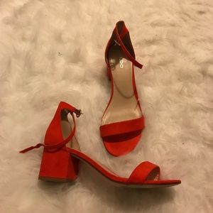 Orange Block Heels