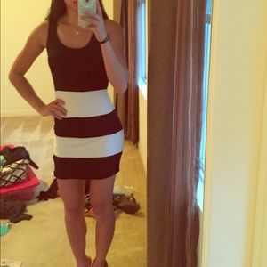 Stretchy black and white dress