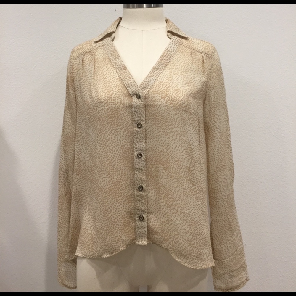Tan Button Up Blouse