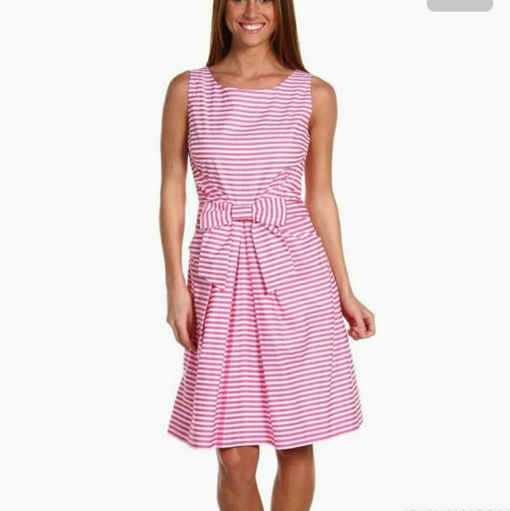 KATE SPADE Dress Jillian Striped Pink White Cotton