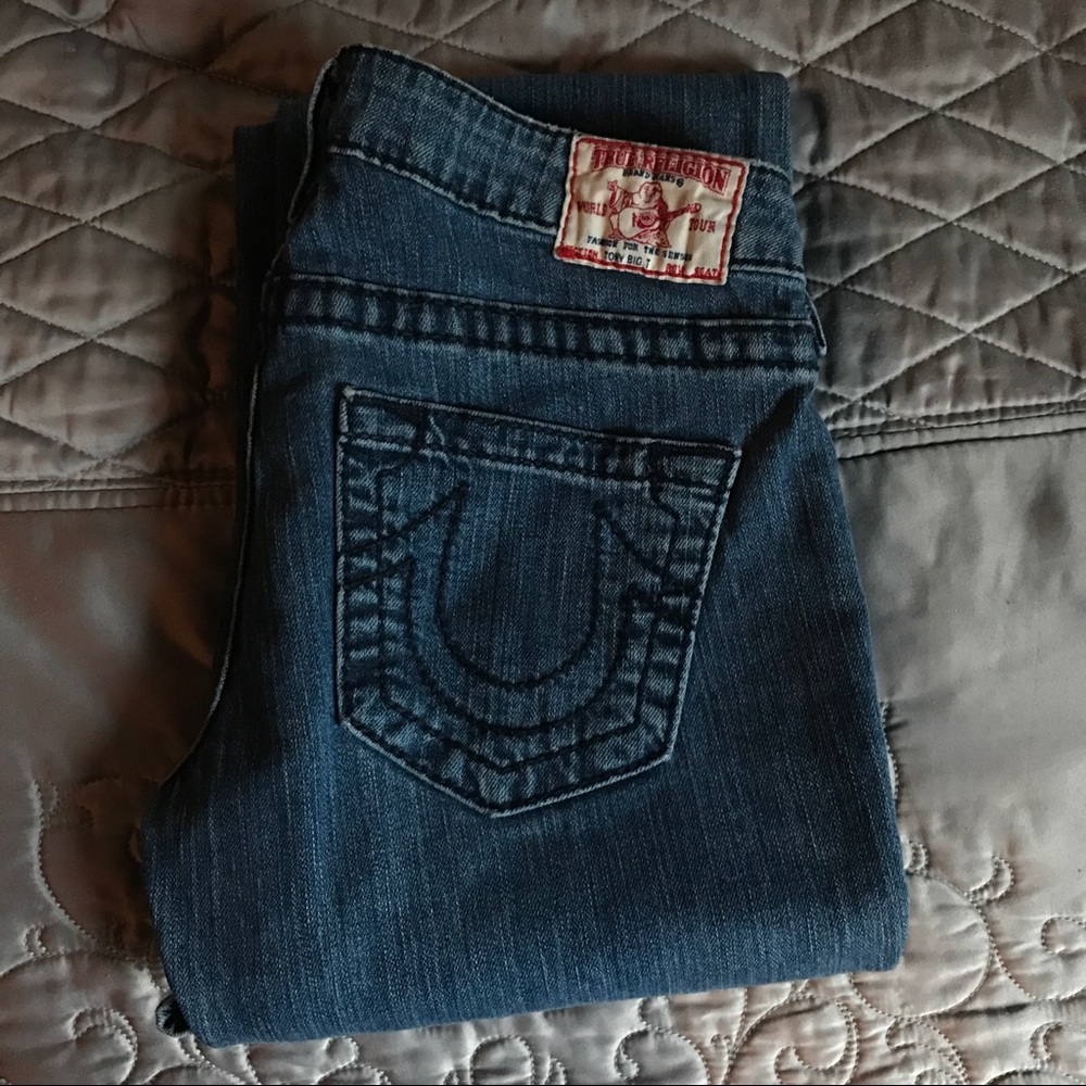 True Religion Size 27 Blue Bootcut Flare Jeans