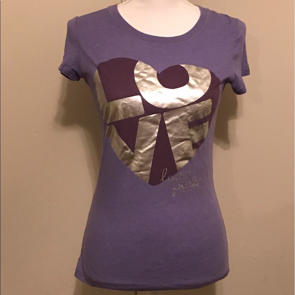 Victoria's Secret Pink "Love Pink" purple Tee