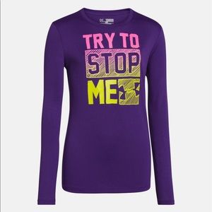 Girls UA (Try and stop me) long sleeve.