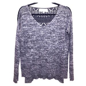 Vintage Havana Black & White Sweater with Lace