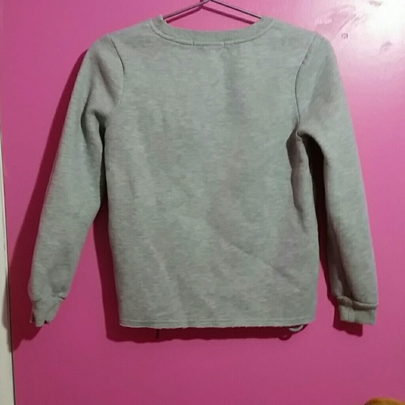 One day petite gray laced sweatshirt - Picture 4 of 6