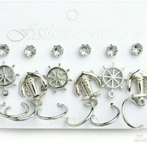 Sailor set of multiple earrings