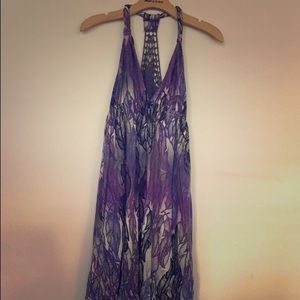 Rip curl summer halter dress with crochet detail.