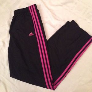 Black and pink adidas jogging pants