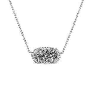 KENDRA SCOTT Elisa Pendant Necklace Platinum Druzy