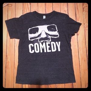 Grey "Comedy" Graphic T-Shirt