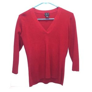 INC Red VNeck Sweater