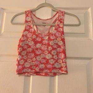 Pink floral crop top
