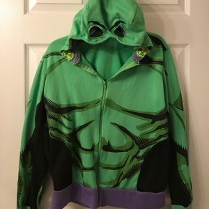 Zip up Hulk hoodie with mask