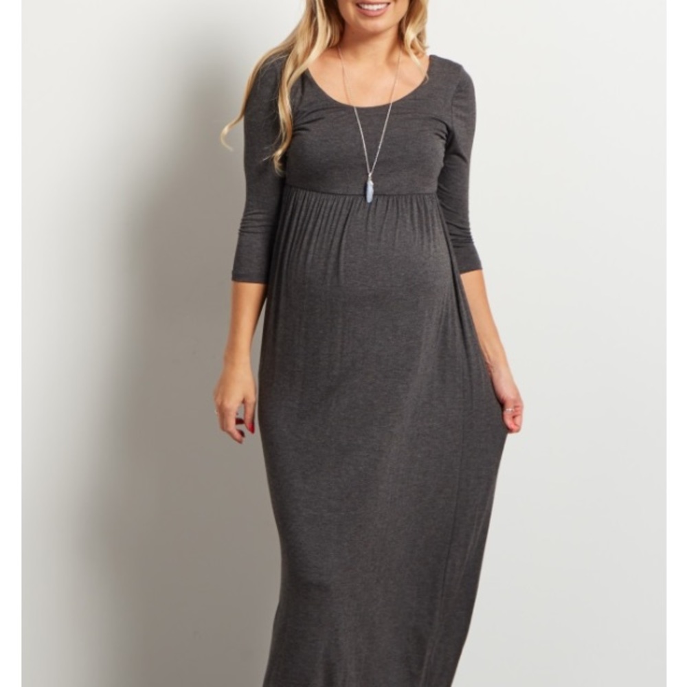 Charcoal Maternity Maxi dress
