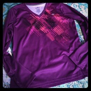 Purple running top with pocket
