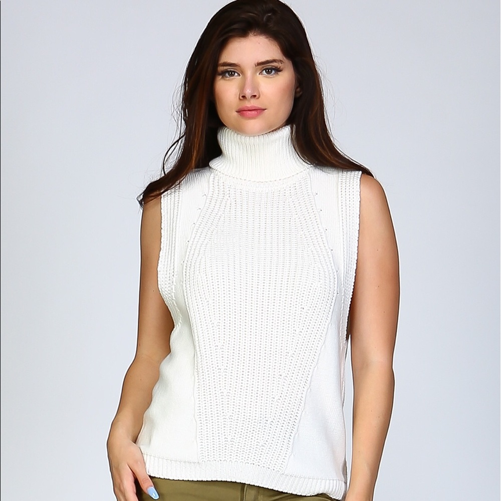 Sleeveless Turtleneck Sweater