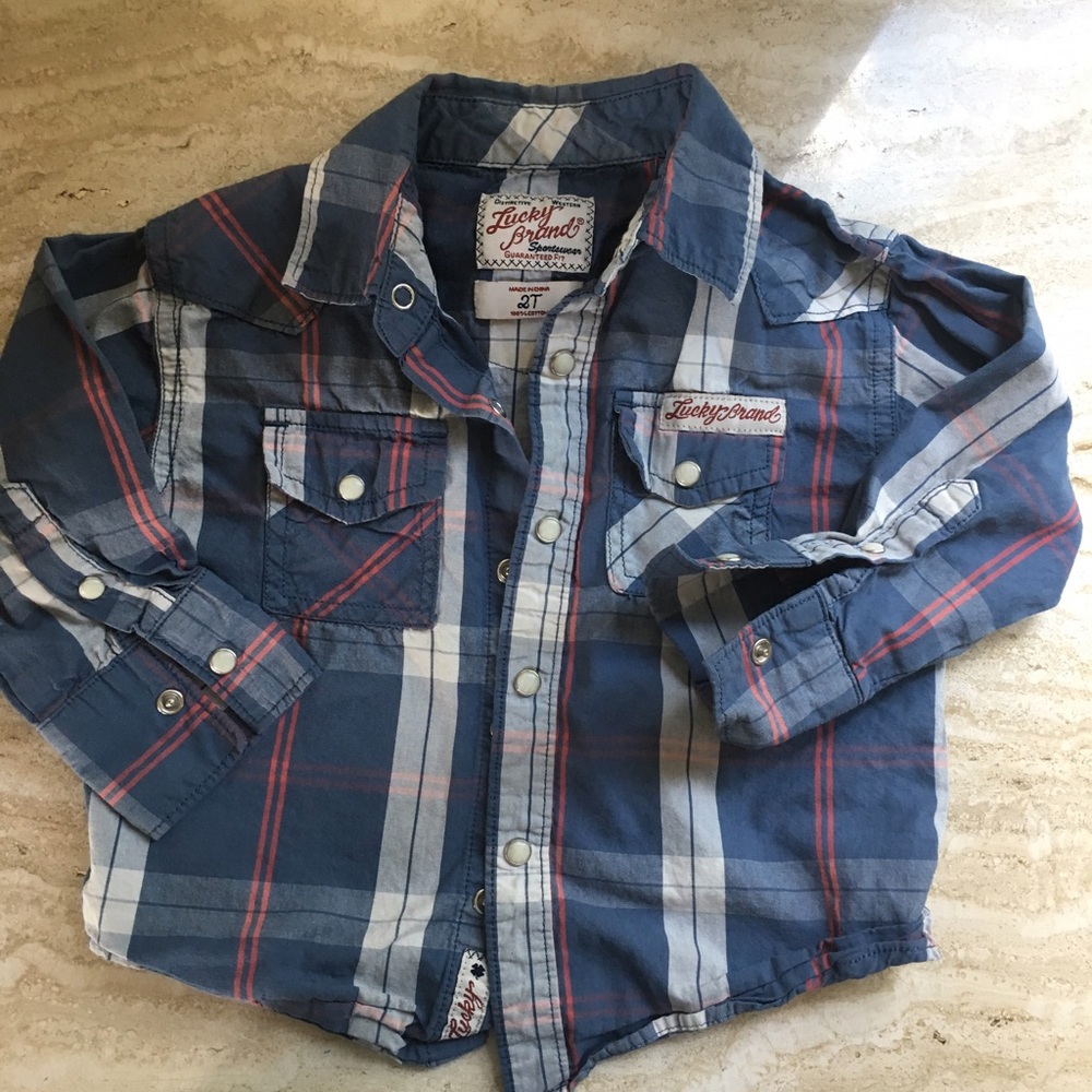 Lucky brand plaid button/down 2t
