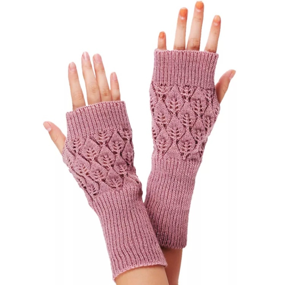 ❌❌SOLD❌❌ Mauve Pink Knit Fingerless Gloves