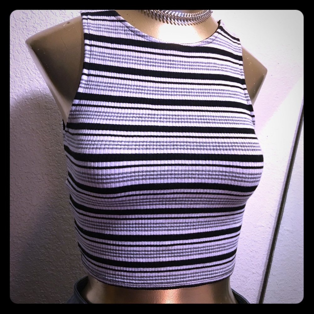 STRIPPED 90s SWEATER CROP