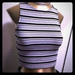 STRIPPED 90s SWEATER CROP