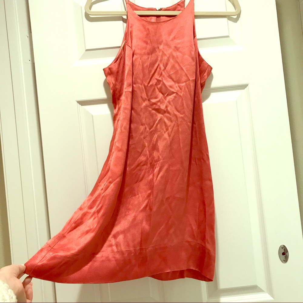Raspberry vintage silk slip dress
