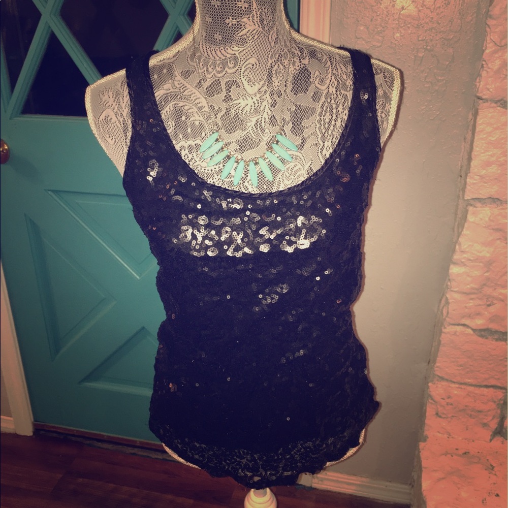 Black Sequined Top