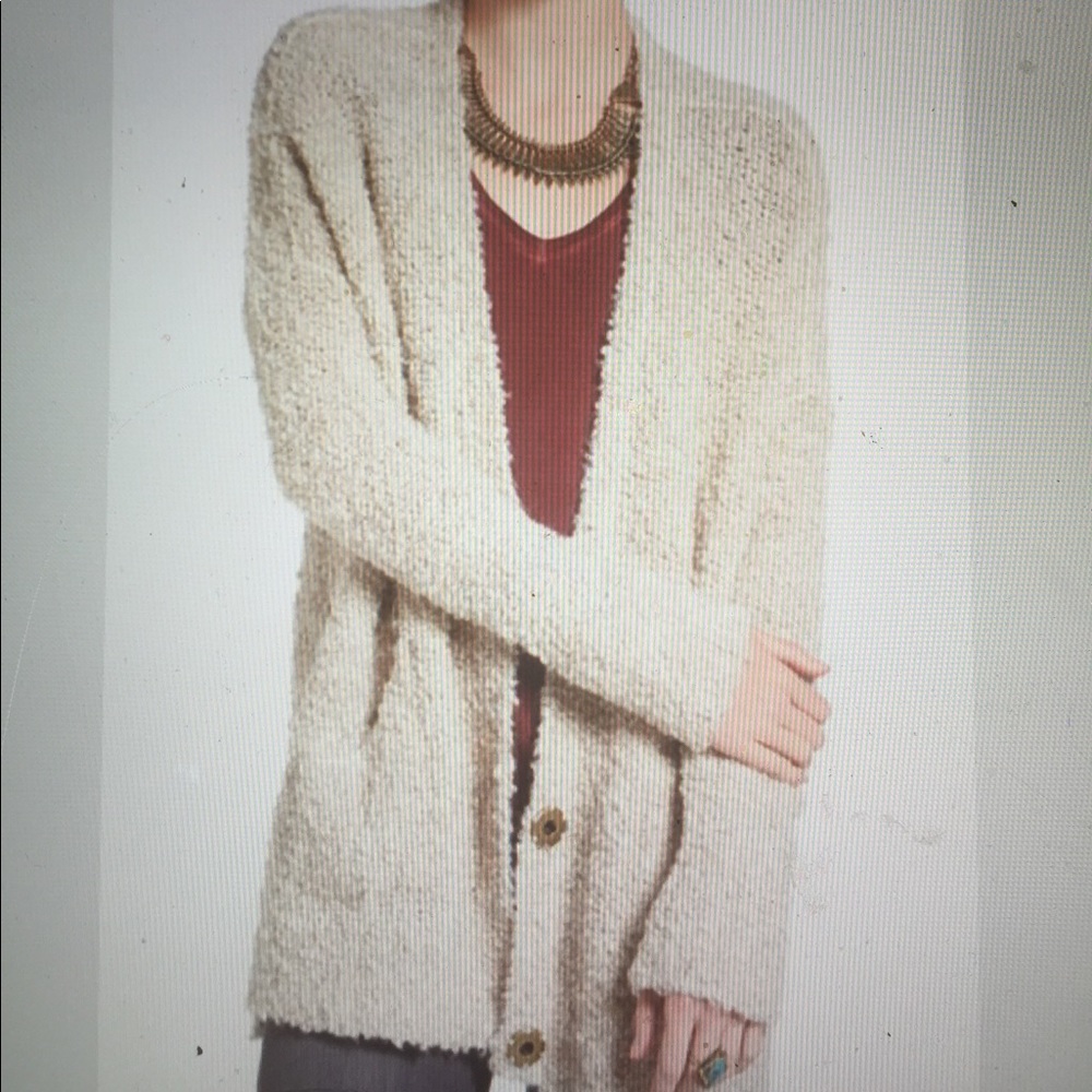 NWT beautiful sweater cardigan in taupe/ivory