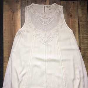 Sleeveless Mini Dress w/ Lace Top