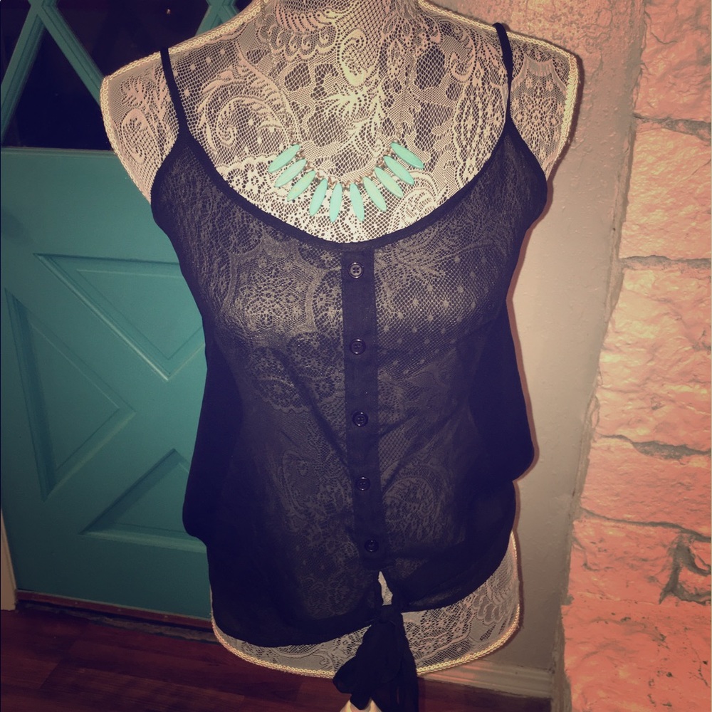 Sheer Black Tank Top