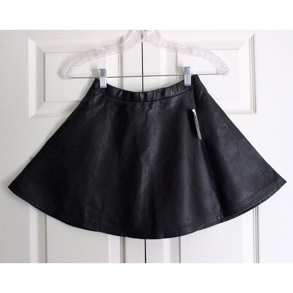Timing Dresses & Skirts - black faux leather skater circle mini skirt Timing Dresses & Skirts - black faux leather skater circle mini skirt