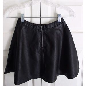 Timing Skirts - black faux leather skater circle mini skirt Timing Skirts - black faux leather skater circle mini skirt