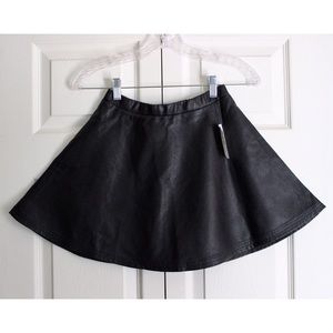 Timing Skirts - black faux leather skater circle mini skirt Timing Skirts - black faux leather skater circle mini skirt