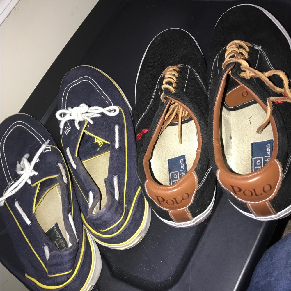 TWO BRAND NEW POLO SHOES, BEST CONDITION WORN ONCE