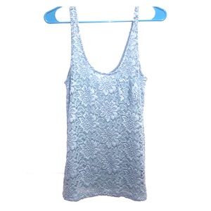 Pins and Needles Lace Teal Tank Top