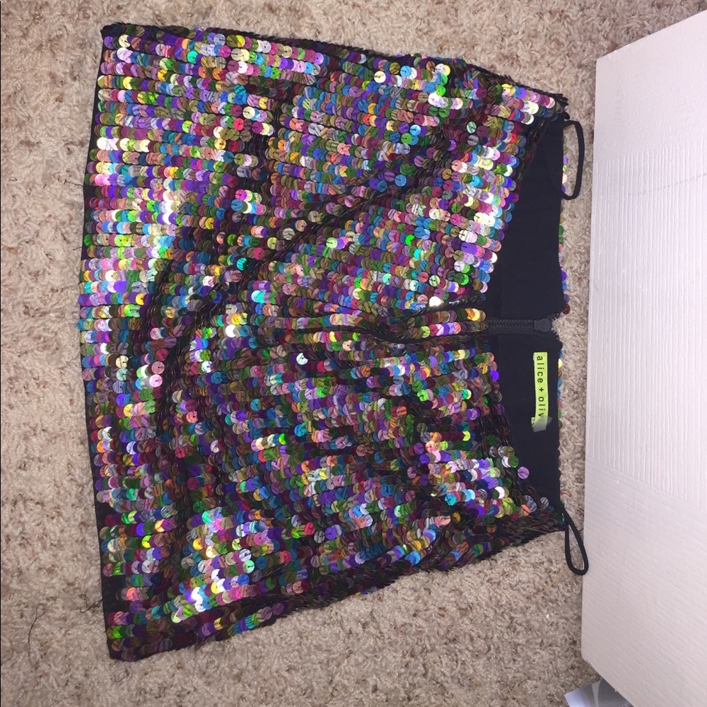 Multicolored sequin pencil skirt