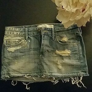 A&F Destroyed Jean Skirt