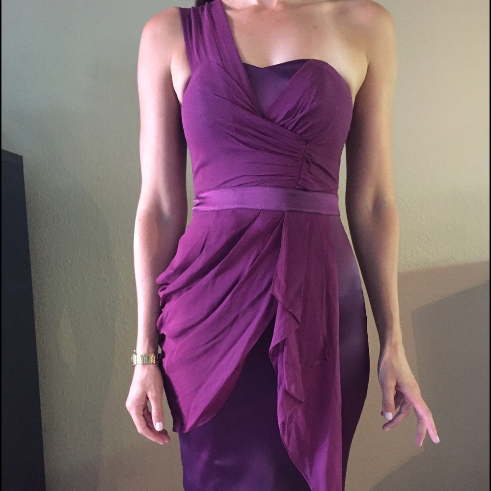 Karen Millen berry/maroon cocktail dress.