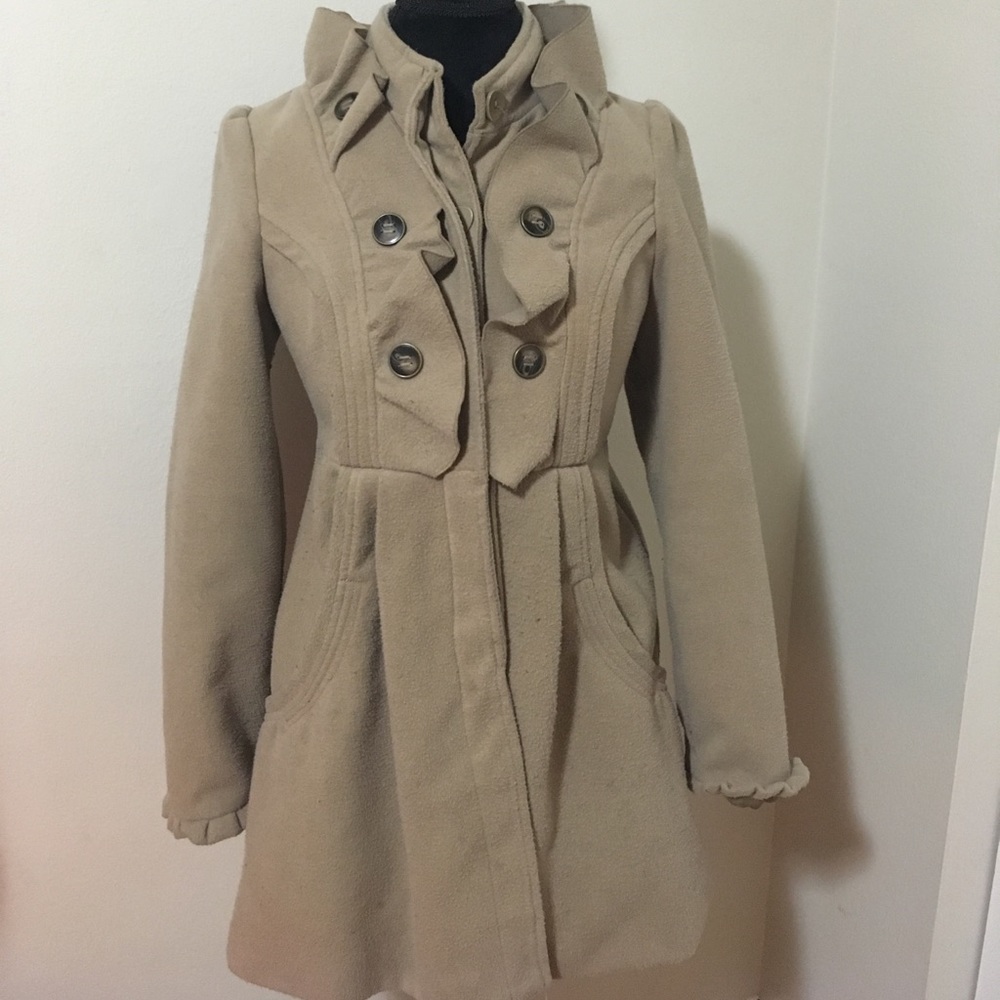Women's tan pea coat-Jolt brand