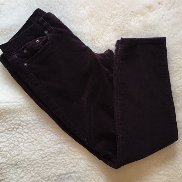 J. Crew Toothpick Cord Deep Plum Pants - Picture 2 of 7