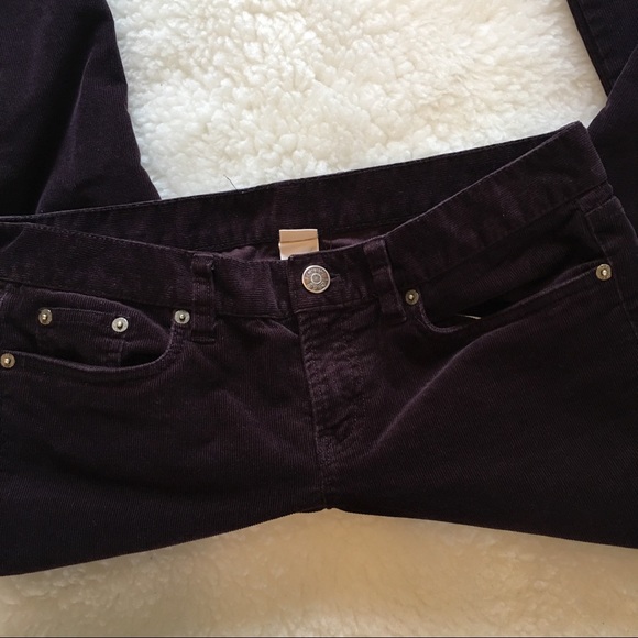 J. Crew Toothpick Cord Deep Plum Pants - Picture 3 of 7