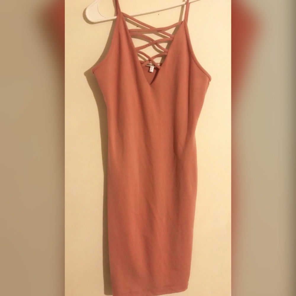 Nude Pink Spaghetti Strap Midi Dress from BetterBe