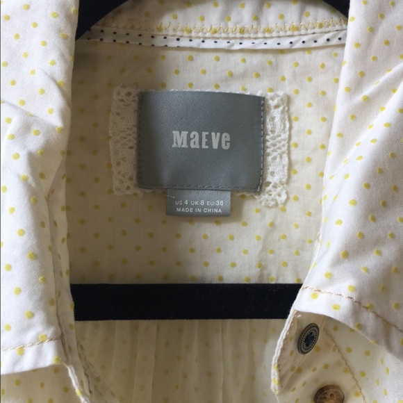❌SOLD❌ANTHROPOLOGIE Maeve Dotted Cotton Button Up - Picture 5 of 6